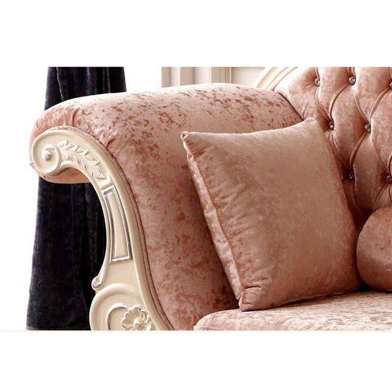 Chaise longue rétro en bois massif sculpté, Right Hand Facing