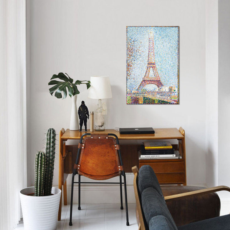 «The Eiffel Tower, 1889» par Georges Seurat, impression sur toile, H 12 po x l 8 po x P 0,75 po, Toile tendue, Pas de tapis