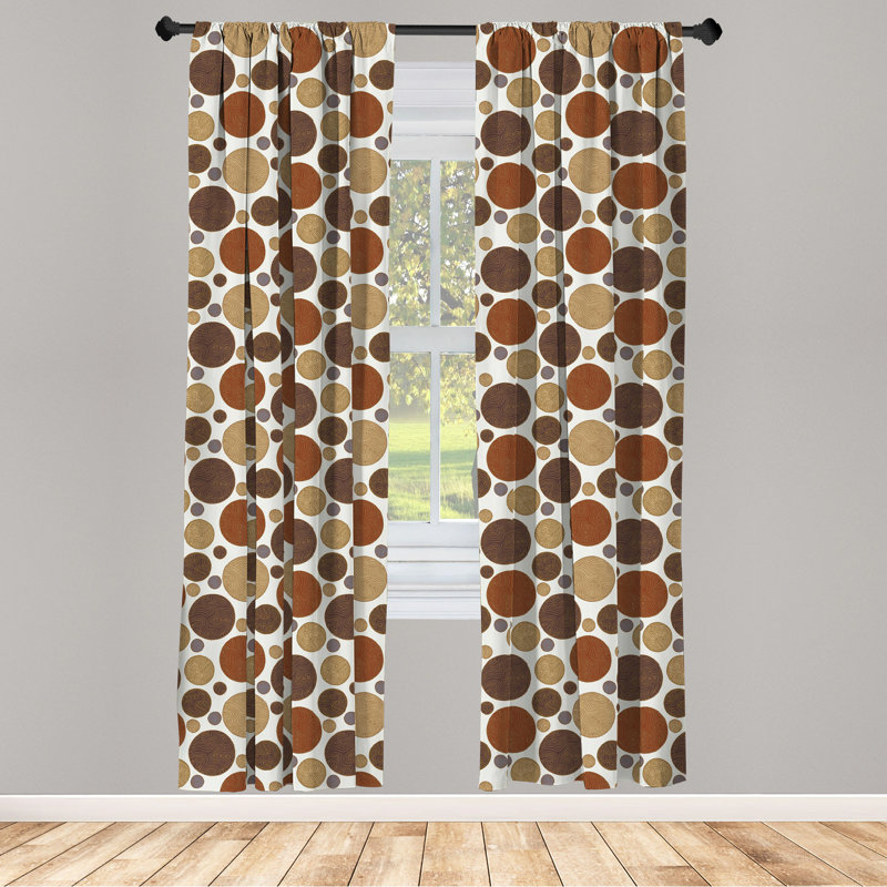 Polka Dots Semi-Sheer Rod Pocket Curtain Panels, 28" x 84"