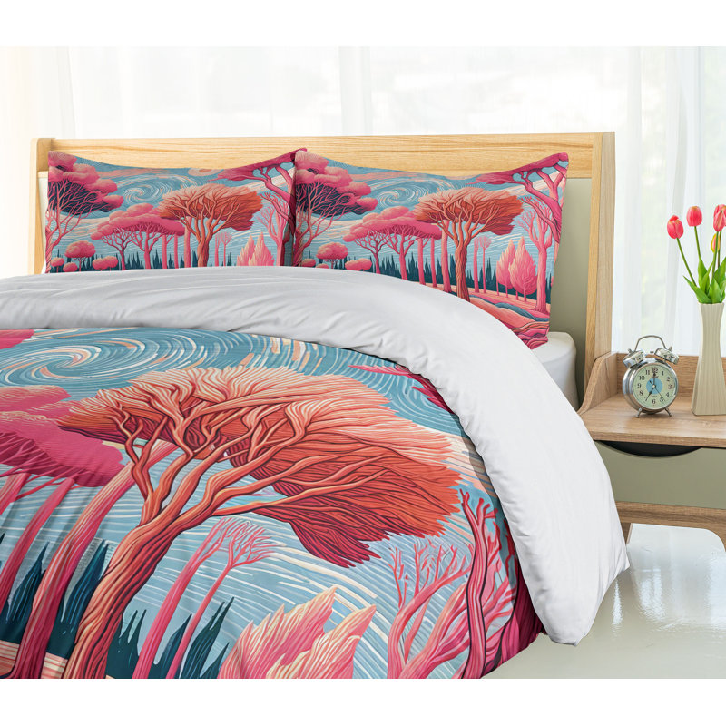 Trees Duvet Cover, California King Duvet Cover + 2 Standard Shams
