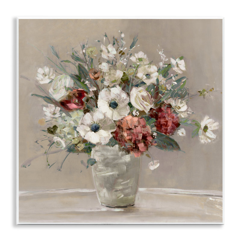 Plaque murale «Simply Happy Bouquet on Beige», design par Sally Swatland