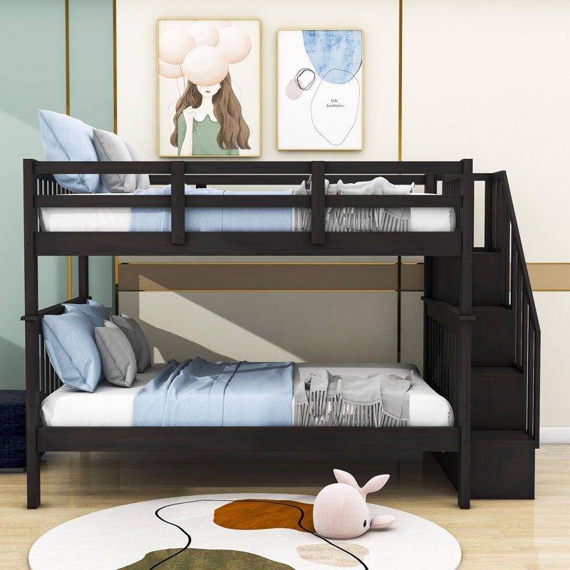 Dilany Kids Full Over Full Bunk Bed, Espresso