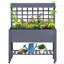 Lit de jardin surélevé de 41 po avec treillis sur roulettes, bac à fleurs surélevé en bois avec pieds et doublure de lit, pour fleurs, herbes et légumes, gris