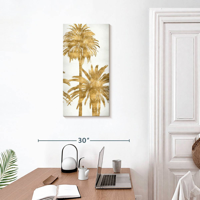 Golden Palms - panneau IV, H 30 po x l 15 po