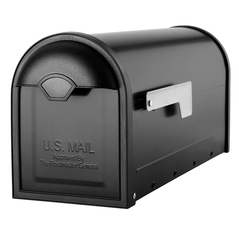 Winston Post Mount Mailbox Black, Black