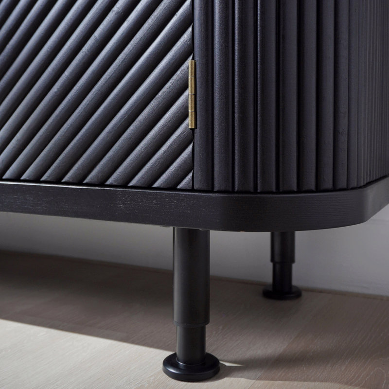 Armoire de rangement décorative, armoire d'appoint moderne avec tablettes réglables, buffet autoportant avec quatre portes, armoire d'appoint avec 4 portes