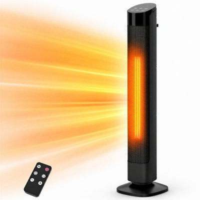 Ventilateur de chauffage à tour en céramique 24 pouces 1500W avec thermostat à télécommande 70 °