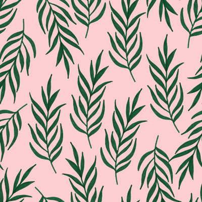 Tropical Leaves On Pink Background Wallpaper T1022