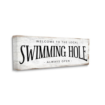 " Rustic Summer Local Swimming Hole Sign " Graphic Art Print