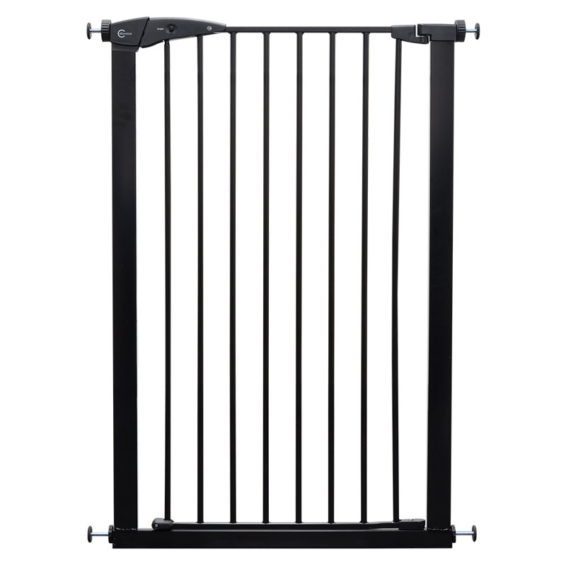Thad Metal Pressure Mounted Pet Gate, Black