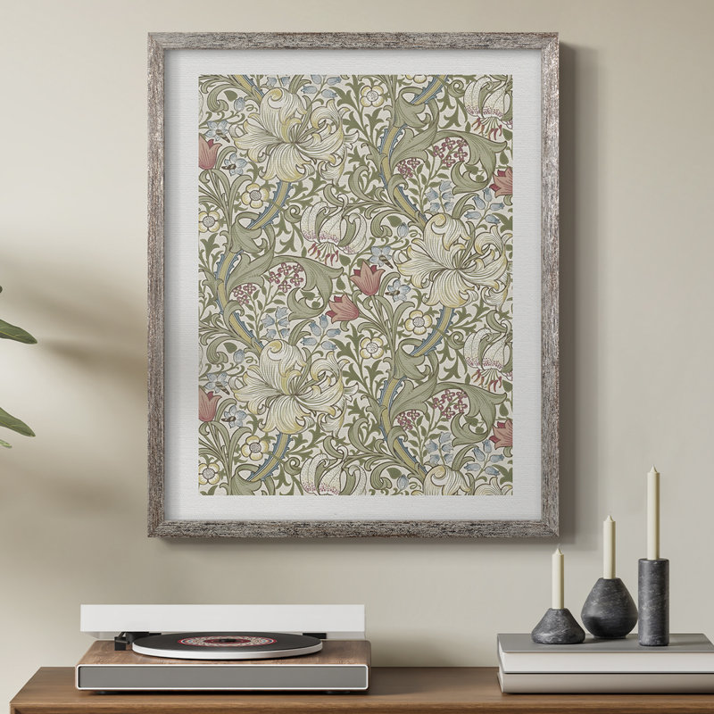 Reproduction florale rétro encadrée de couleur cccv - bois massif, H 11 po x l 9 po