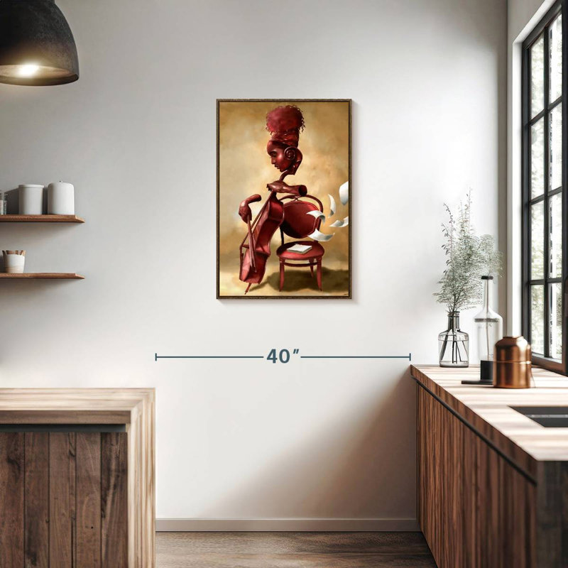 The Solo Cellist, Floating Frame Walnut, 21" x 31"