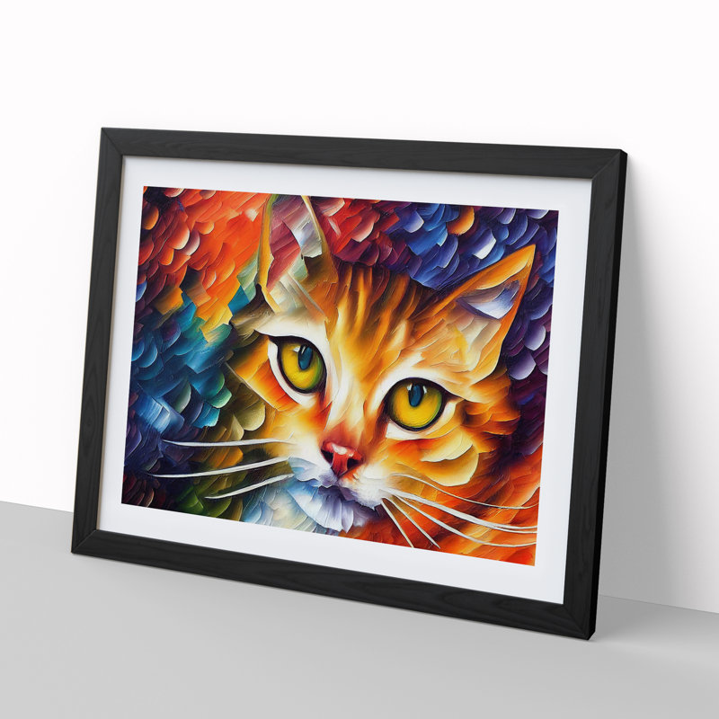 Cat Vol.5 Abstract - Framed Print, 34cm H x 46cm W x 2cm D, Black Framed