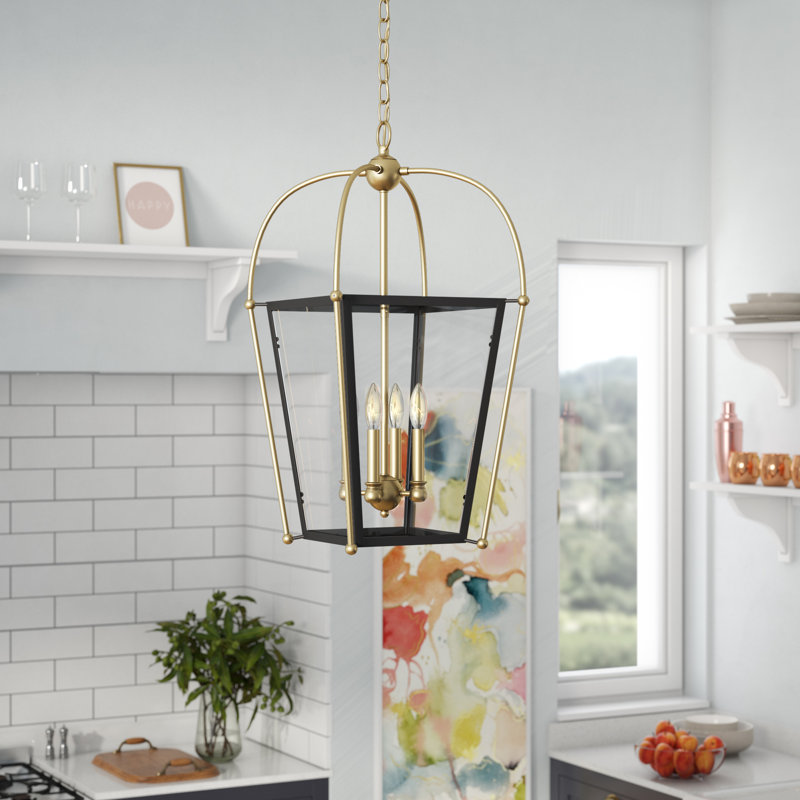 Mcnaughton 4 - Light Lantern Pendant, English Bronze/Warm Brass