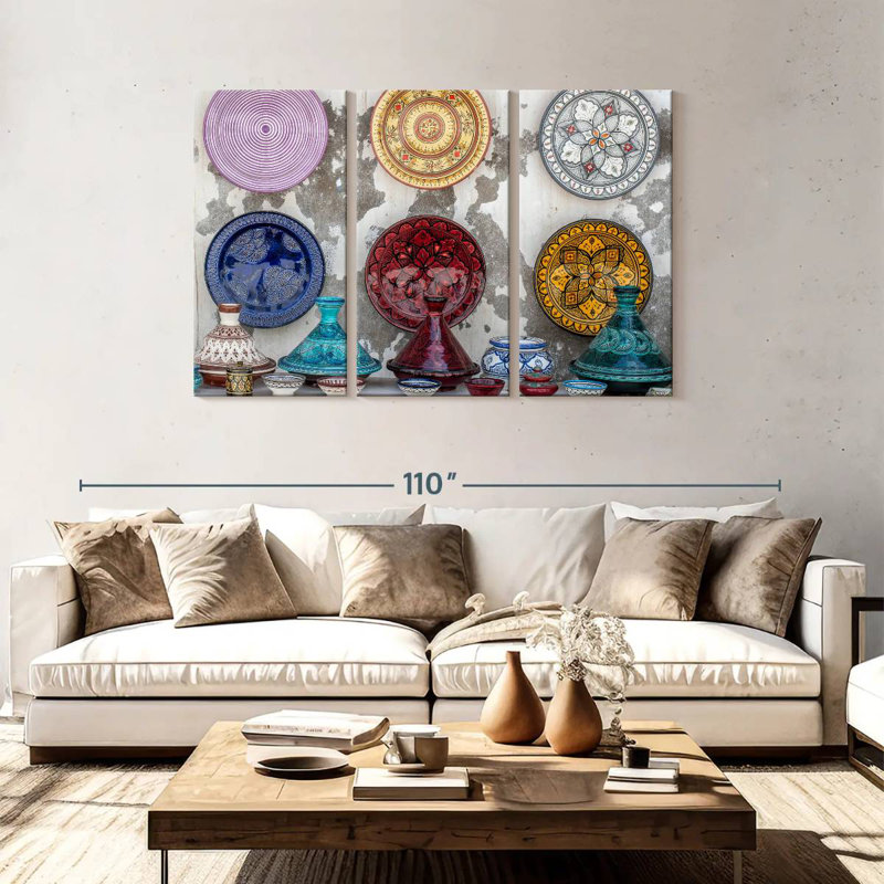 Assiettes marocaines décoratives Senne, H 48 po x l 74 po