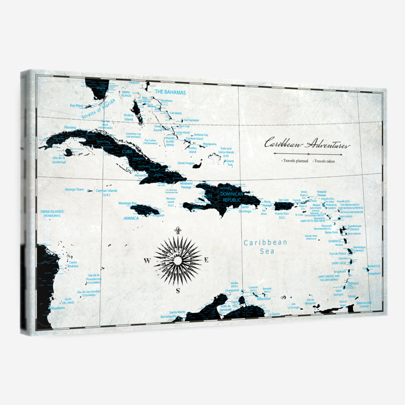 Pin's des Caraïbes Aventures noir Amrico, H 30 po x l 45 po