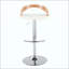 Tabouret de bar réglable avec pivot en métal et similicuir avec repose-pieds arrondi en T - ensemble de 3-702608889