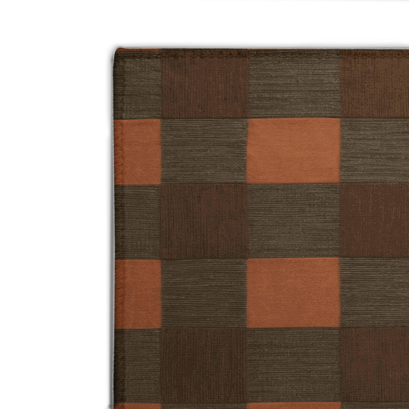 Tapis d'intérieur et d'extérieur à carreaux brun, Rectangulaire 2 pi x 3 pi