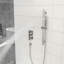 Système de douche avec barre coulissante réglable, système de douche carré mural de 12 pouces avec valve brute