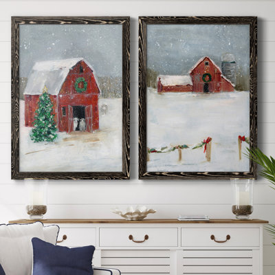 «Christmas on the Farm I», ensemble de 2 reproductions d'art