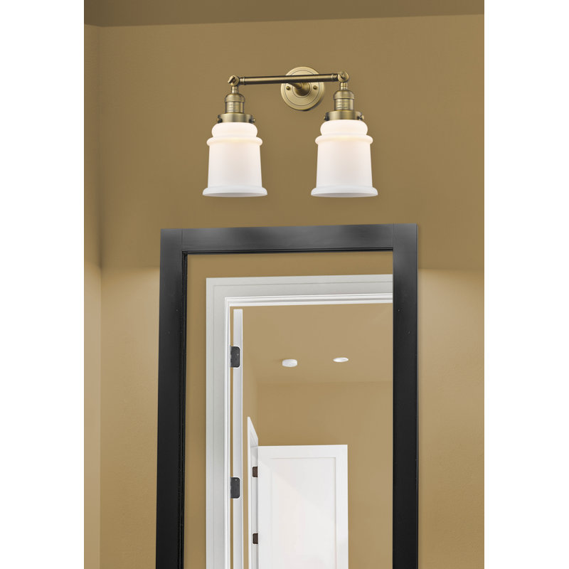 Galaviz 2 - Light Dimmable Vanity Light, Brushed Brass, Matte White Cased, 6 Watt Vinage LED Bulb