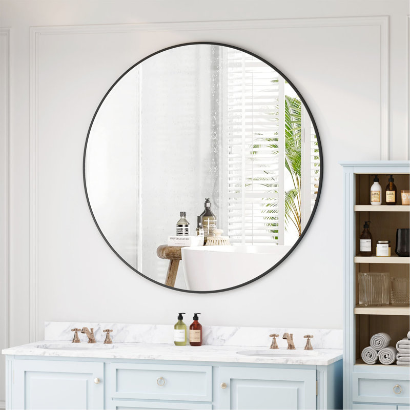 Miroir mural Miroir de salle de bain, salon, chambre à coucher, Noir