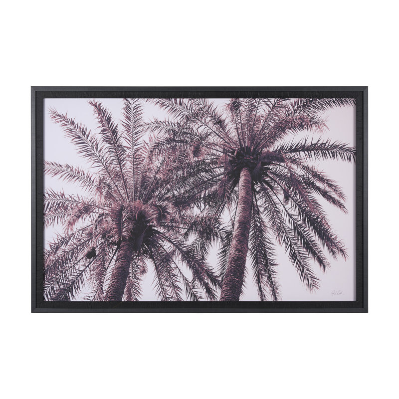 «Tuley Palms Horizontal» par Deborah Revell, reproduction d'art encadrée sous verre, Palmiers roses horizontaux