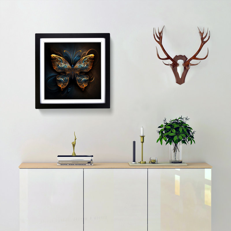 Single Picture Frame Print on Wood, Black