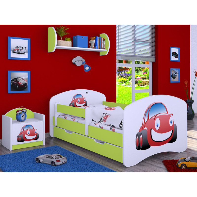 Mansour Cabin Bed Themed Beds with Storage Included, Green