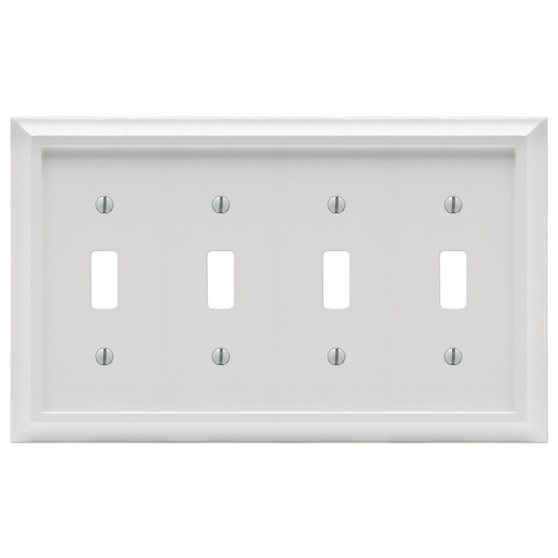 Deerfield No Subject 4 - Gang Toggle Light Switch Standard Wall Plate