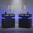 3-Piece Bedroom Sets,With Faux Leather Diamond Tufted Platform Bed  And LED Nightstand-1959135336-1959135338