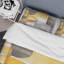 Ensemble de housse de couette abstraite jaune et gris Intersecting Realities I - Microfibre de polyester-110397744