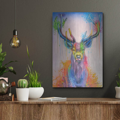 «Deer Splash Colors» par Ivan Negrete sur métal