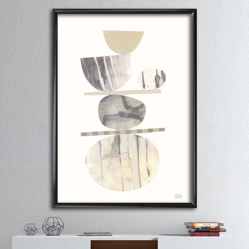 « geometric balance neutral ii »-image image sur toile, Cadre noir, H 40 po x l 30 po x P 1,5 po