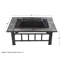 Rectangle Steel Wood Burning Fire Pit Table