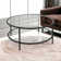 Ceno 36" Glass And Steel Round Coffee Table With Shelf