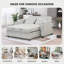 Canapé-lit convertible 61,6 po en chenille moderne avec dossier ajustable, 2 coussins, porte-gobelets, ports USB pour le salon, un appartement-756705377