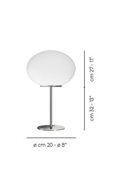 Lucciola Table Lamp M White Matt Satin Nickel E26 Ul, 24" H x 8" W x 8" D