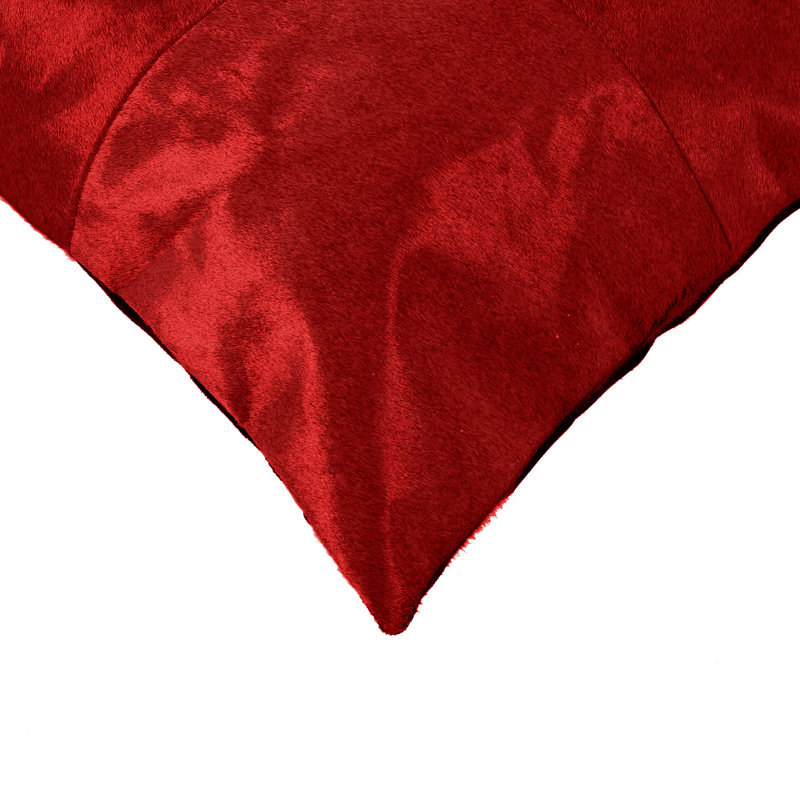 Natural Torino Quattro Color Cowhide Pillow | 2-Pack | 18"x18", Red