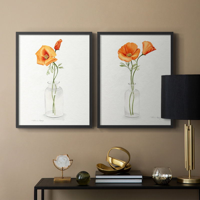 Vase californien I-Premium, impression encadrée prête à accrocher - aucun clou requis - aucun clou requis, H 21 po x l 34 po