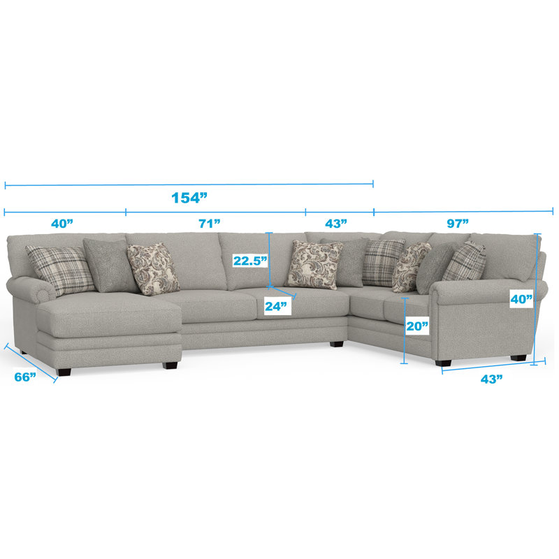 Livingston - Canapé modulaire 3 pièces avec sièges confortables et 9 coussins décoratifs inclus
