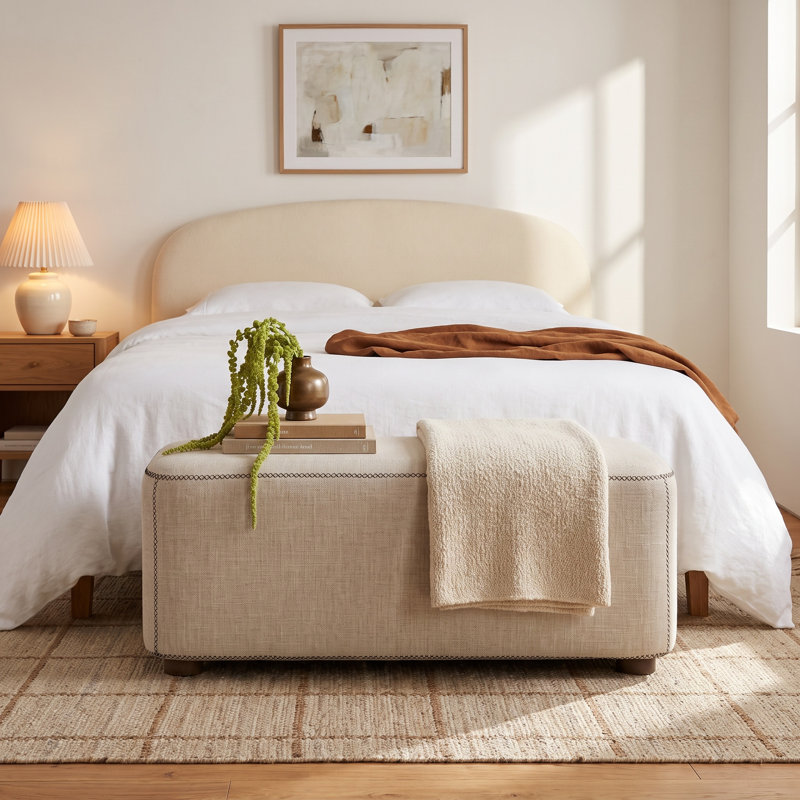 Rogin Rayon / Viscose Upholstered Bench