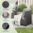 Outdoor Wicker Patio Chair with Ottoman