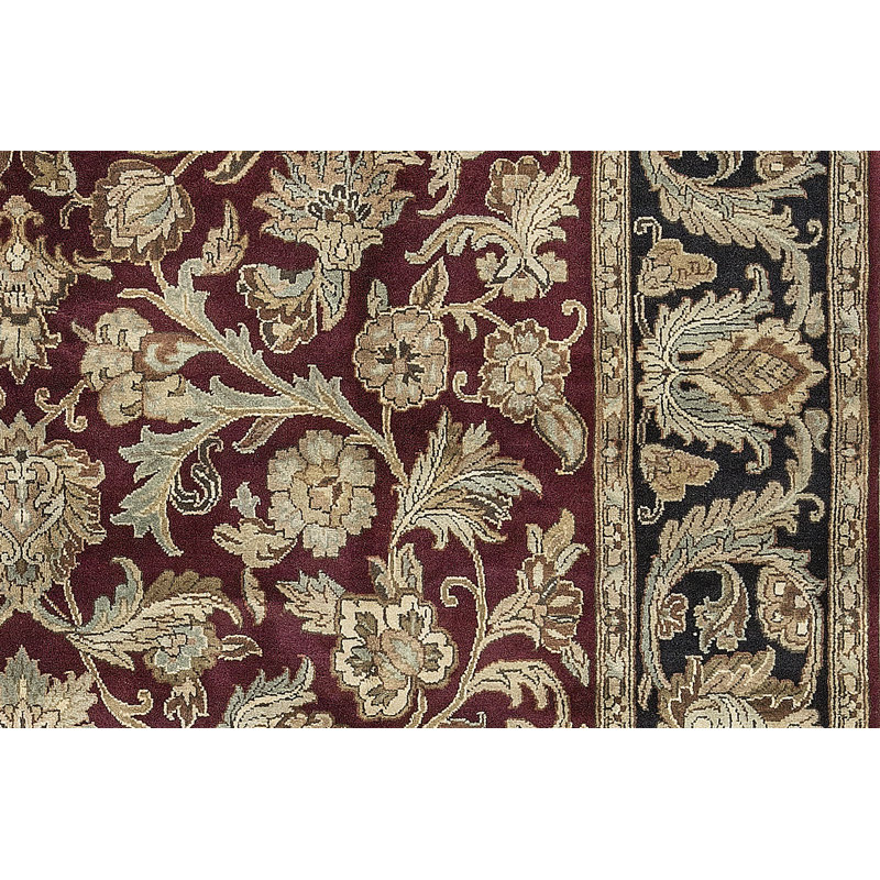 Magnolia Wool Oriental Area Rug in Beige/Red/Black