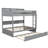 Full over Full Bunk Bed with Trundle, Gray – Kids Bedroom Loft Bed-908843965-908843963
