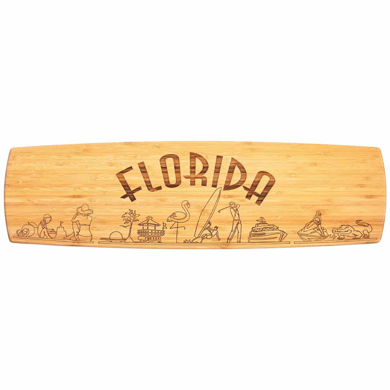 Florida 30-Inch Engraved Bamboo Charcuterie Board