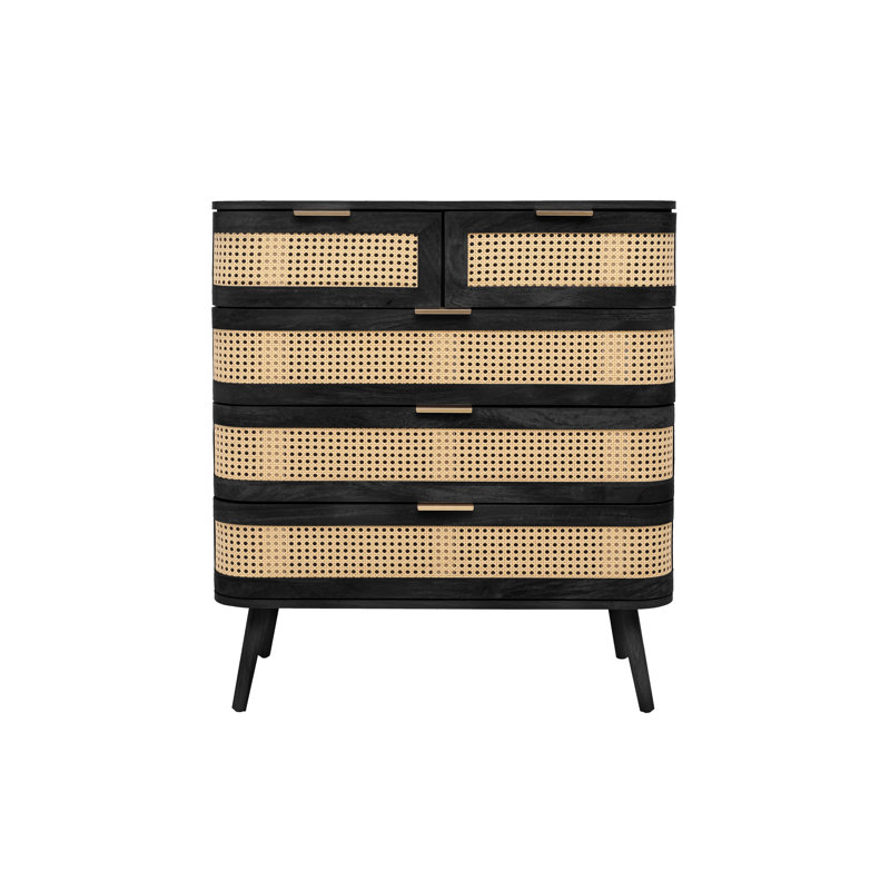 Amanni 85cm W Chest of Drawers, Black