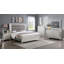 Ensemble de chambre à coucher tapissier à panneau à DEL Bernette 6 pièces avec grand lit Bernette Champagne: lit, commode, miroir, 2 tables de chevet, commode