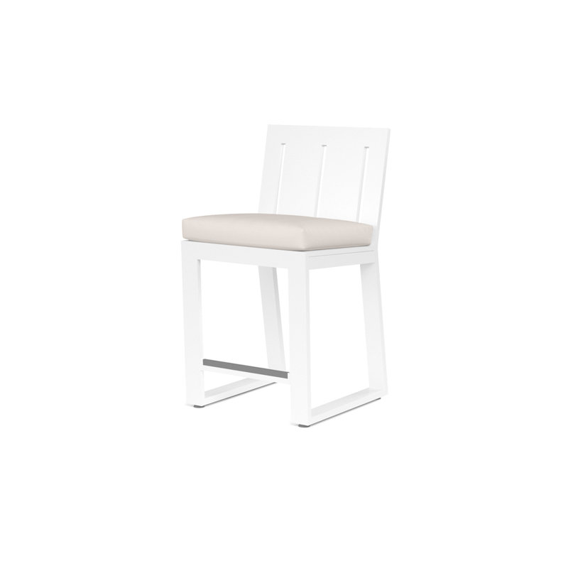 Tabouret de bar avec coussin Camela, Tabouret de bar (siège d'une hauteur de 30 po), Toile Sunbrella® naturel