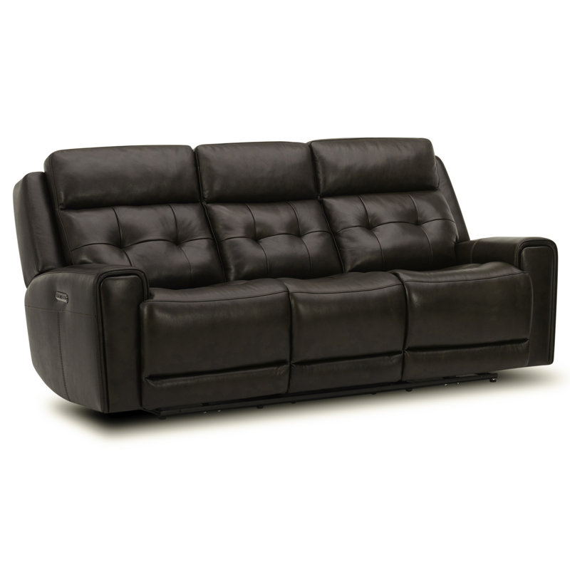 Iavor Leather Power Reclining Sofa, lavor Beige Leather Match